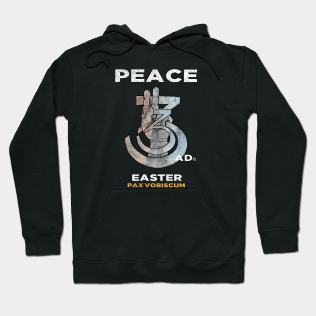 Easter Peace Hand Latin Sign Pox Vobiscum Hoodie by The Witness